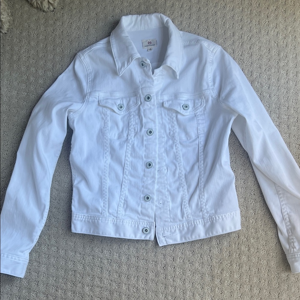 Classic white denim jacket.  AG size M. Perfect condition.